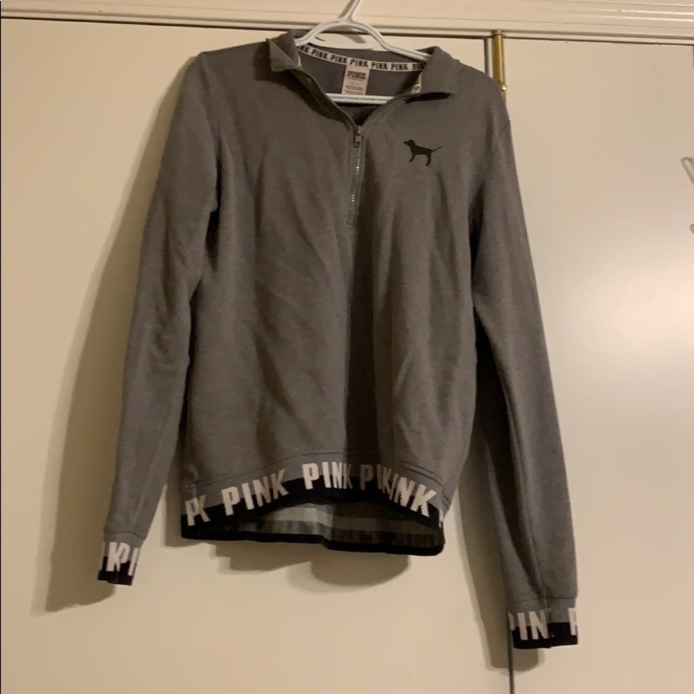 Pink Quarter Zip Gray